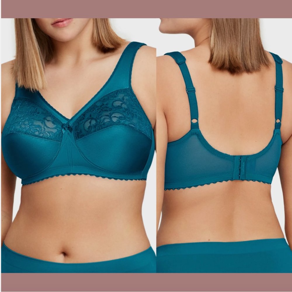 NEW $55 Glamorise MagicLift Original Support Bra in Dark Teal [ SZ US 56C ] 6052